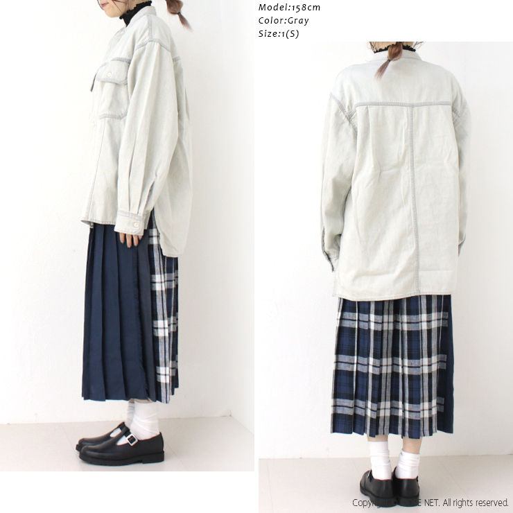 カーキ KHA:KI サイドスリットデニムジャケット MIL25HJK3234 トップス シャツ 長袖 羽織 ボタン レディース 2025春夏 /返品・交換不可/SALE セール | kha:ki | 06