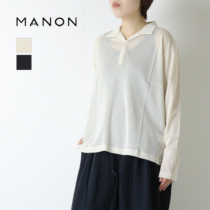 �}�m�� MANON �X�g���b�`�`���[���|���V���c/STRECH TULE POLO SHT MNN-C-181 ���� ������ ���{�� ���f�B�[�X 2026�t��