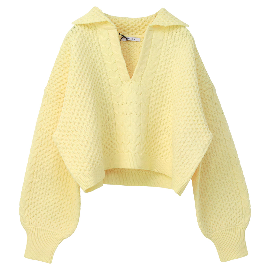 マノン MANON スキッパーケーブルニット/SKIPPER CABLE KNIT MNN-KT-033 トップス 無地 ショート丈 ワイド レディース /返品・交換不可/SALE セール | MANON | 01
