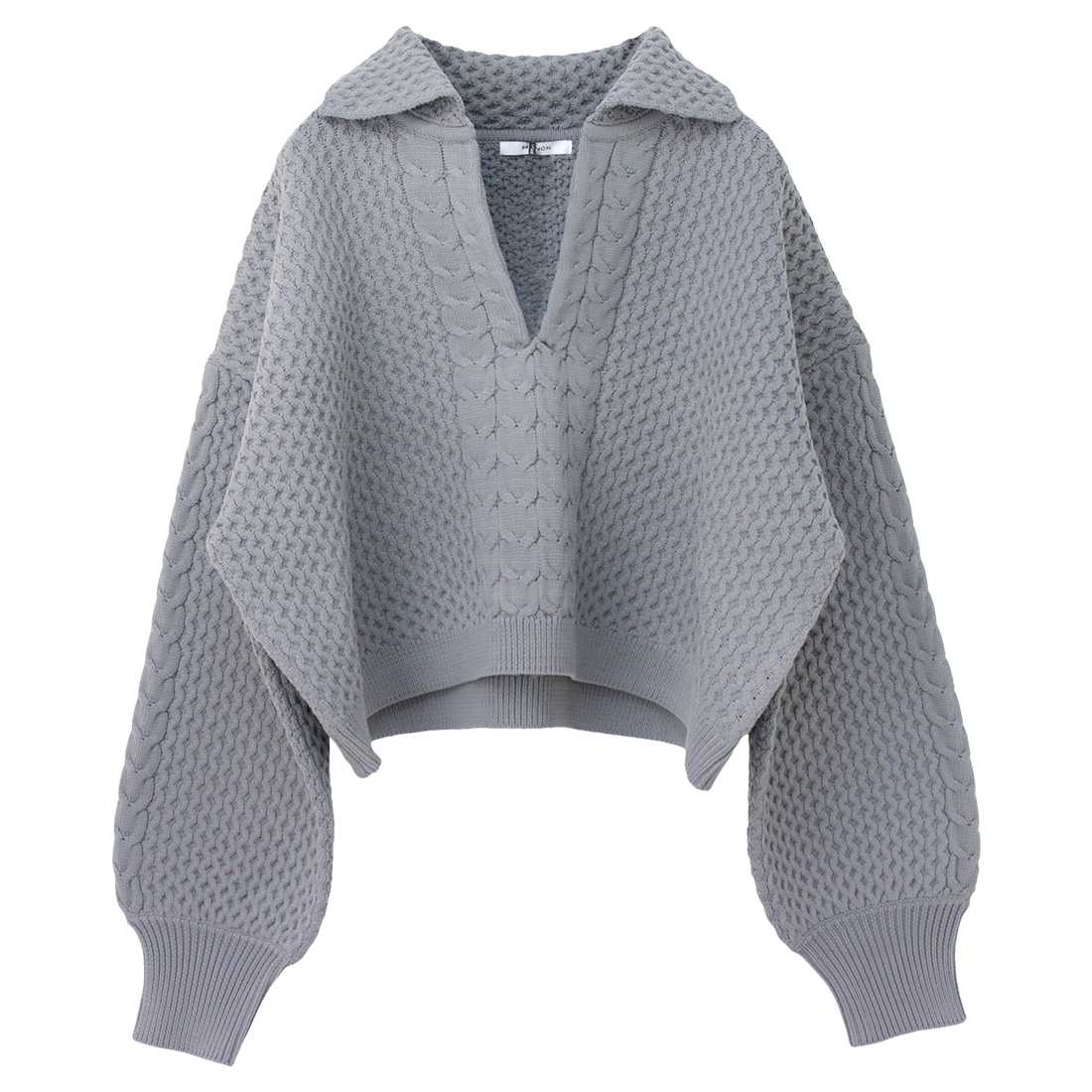 マノン MANON スキッパーケーブルニット/SKIPPER CABLE KNIT MNN-KT-033 トップス 無地 ショート丈 ワイド レディース /返品・交換不可/SALE セール | MANON | 02