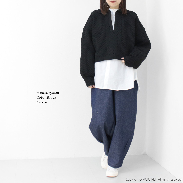 マノン MANON スキッパーケーブルニット/SKIPPER CABLE KNIT MNN-KT-033 トップス 無地 ショート丈 ワイド レディース /返品・交換不可/SALE セール | MANON | 05