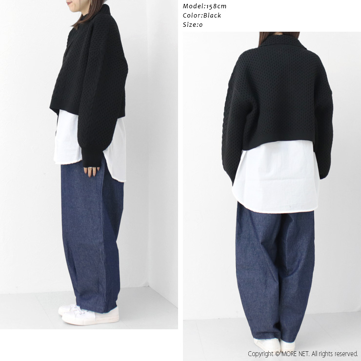 マノン MANON スキッパーケーブルニット/SKIPPER CABLE KNIT MNN-KT-033 トップス 無地 ショート丈 ワイド レディース /返品・交換不可/SALE セール | MANON | 07