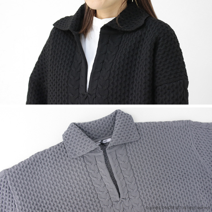 マノン MANON スキッパーケーブルニット/SKIPPER CABLE KNIT MNN-KT-033 トップス 無地 ショート丈 ワイド レディース /返品・交換不可/SALE セール | MANON | 08