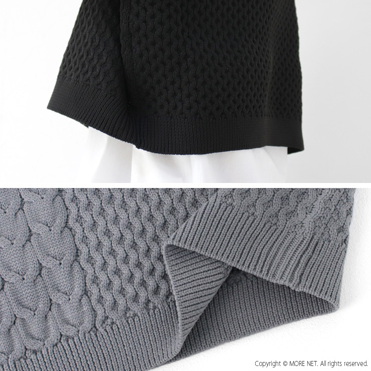 マノン MANON スキッパーケーブルニット/SKIPPER CABLE KNIT MNN-KT-033 トップス 無地 ショート丈 ワイド レディース /返品・交換不可/SALE セール | MANON | 10