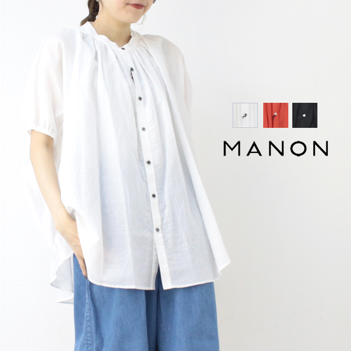 SALE セール/マノン MANON スクエアアミカルシャツ/SQUARE AMICAL SHT MNN-SH-292 トップス パフスリーブ 日本製 レディース 2025春夏 /返品・交換不可