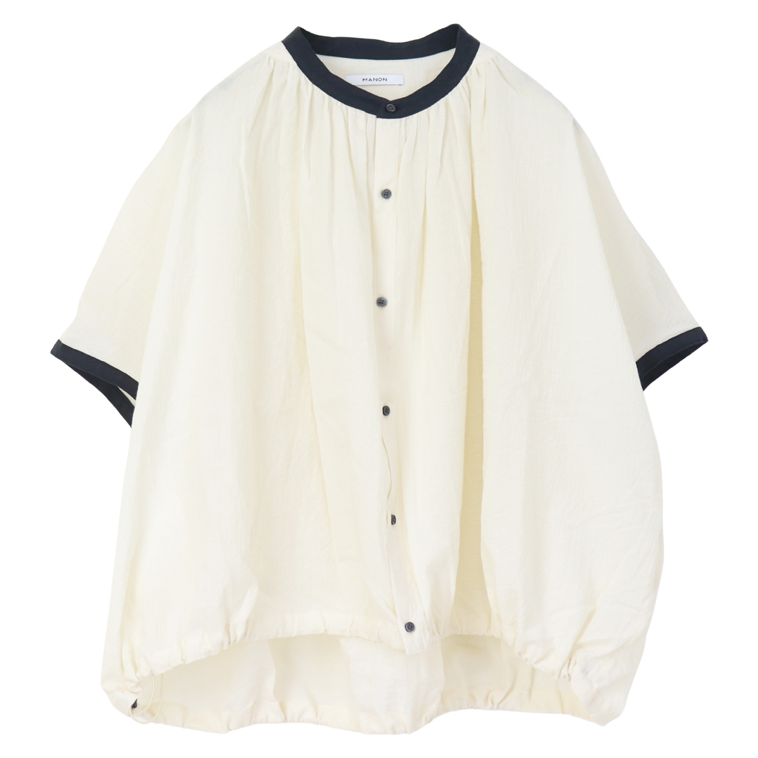 MANON（マノン） フレンチスリーブスピンドルクレリックアミカルシャツ