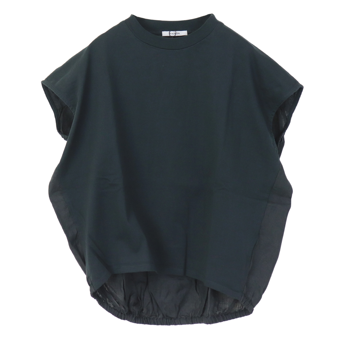 MANON（マノン） オーバーダイリネンコンビシャツT/OVER DYE LINEN