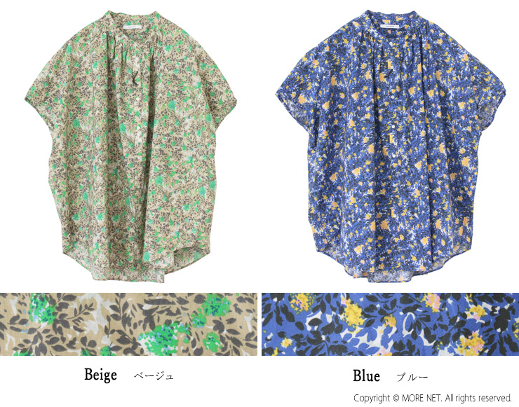 マノン MANON フラワーフレンチスリーブビッグアミカルシャツ MNN-SPSH-037 トップス ブラウス 花柄 半袖 日本製 レディース 2025春夏 | MANON | 03