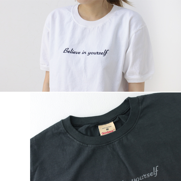 グッドウェア GOODWEAR 7.2ozコットンプリントクルーネックリブTシャツ "BELIEVE 24" NGT9801-2811 レディース アメリカ製  /返品・交換不可/SALE セール | Goodwear | 09