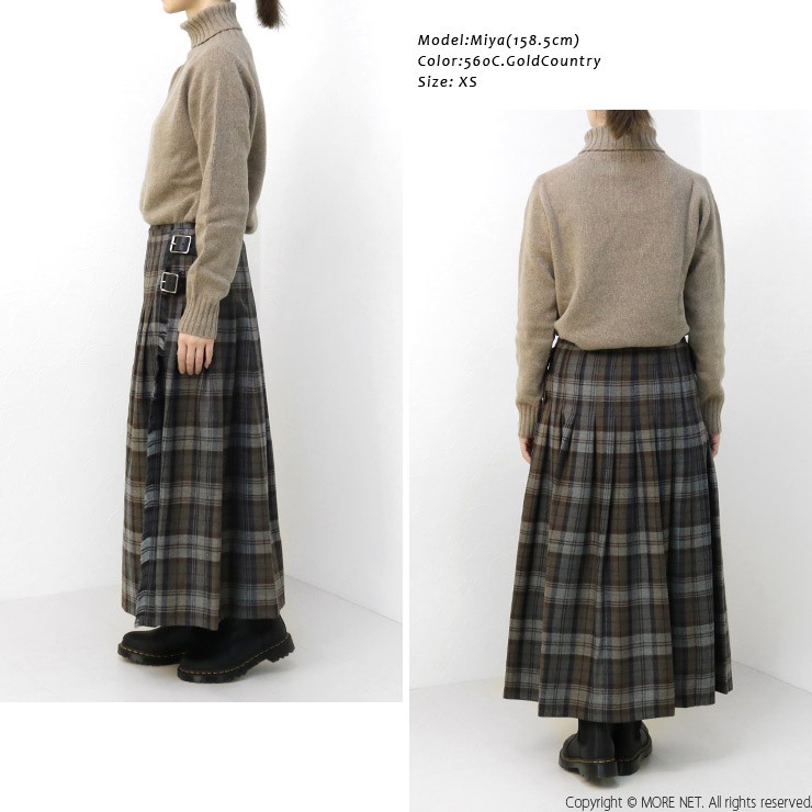 オニール オブ ダブリン O'NEIL OF DUBLIN ローウエストプリーツラップスカート(80cm丈) NOD0853 ウール レディース  裾直し対象外 /返品・交換不可/SALE セール
