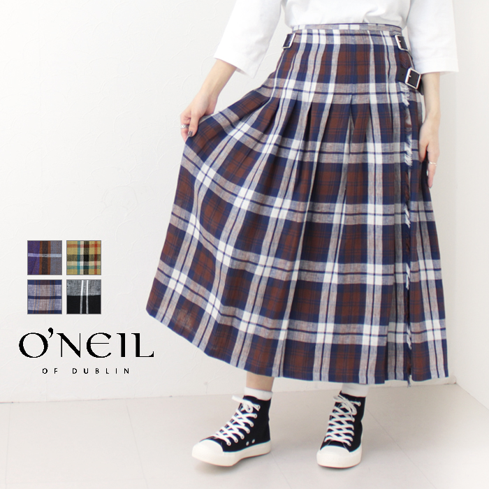 【〜6/6まで出品】 オニール オブ ダブリン ONEIL OF DUBLIN ローウエストプリーツラップスカート(80cm丈) NOD0901 リネン ベルト レディース 2023春夏 裾直し対象外 【1965973156】 (12870円)