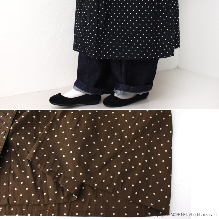 SOIL(ファッション) ソイル SOIL ポプリンドットプリントVネック