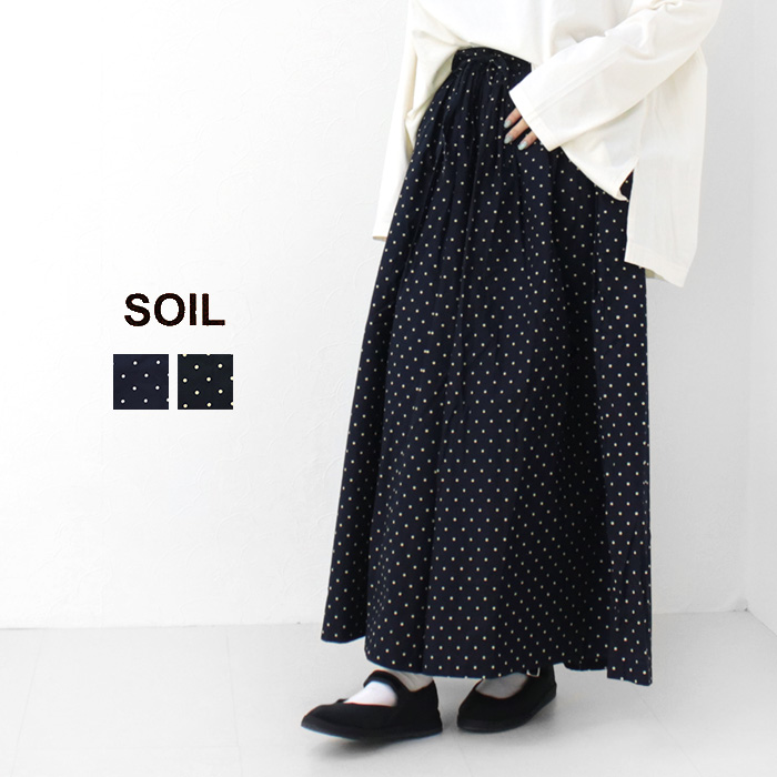 ソイル SOIL 40sポプリンドットプリントキュロット NSL24513 レディース ワイド イージー 水玉 パンツ ボトム裾直し対象外 | SOIL(ファッション)