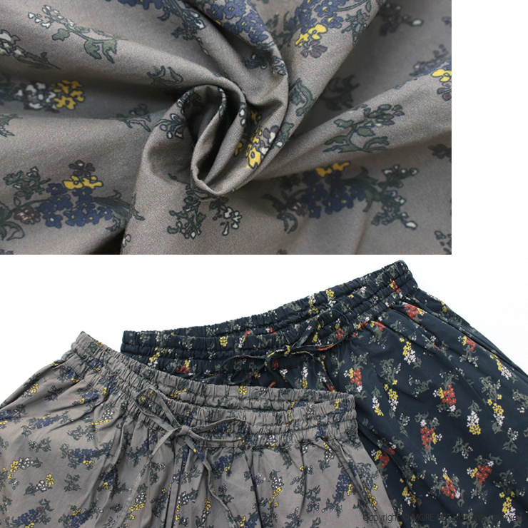 SOIL（ソイル） ポプリンフラワープリントワイドイージーパンツ