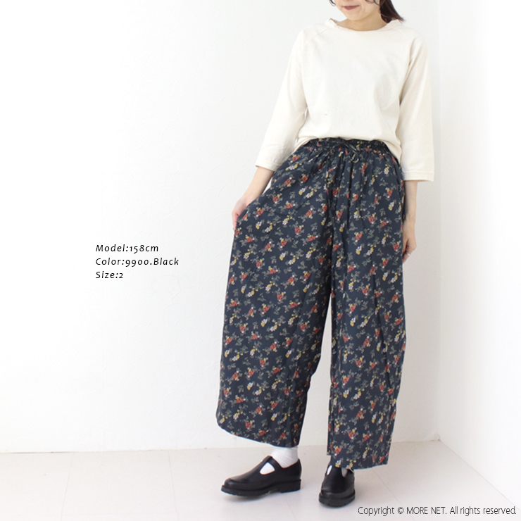 SOIL（ソイル） ポプリンフラワープリントワイドイージーパンツ