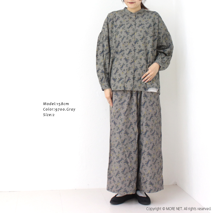 SOIL（ソイル） ポプリンフラワープリントワイドイージーパンツ