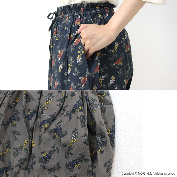 SOIL（ソイル） ポプリンフラワープリントワイドイージーパンツ