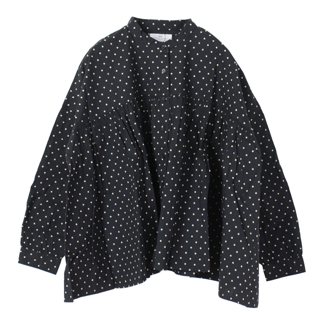 SOIL（ソイル） ポプリンドットプリントバンドカラーシャツ NSL25532