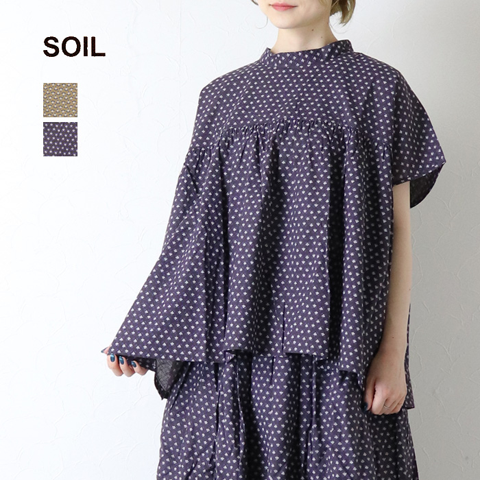 SOIL（ソイル） コットンスラブスモールフラワープリントバック