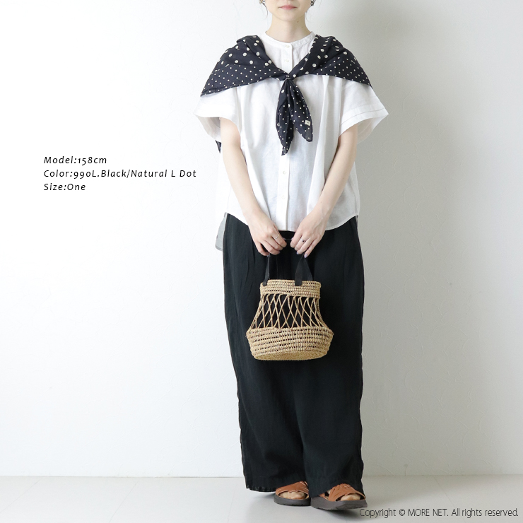 SOIL（ソイル） コットンボイルドットプリントスクエアストール