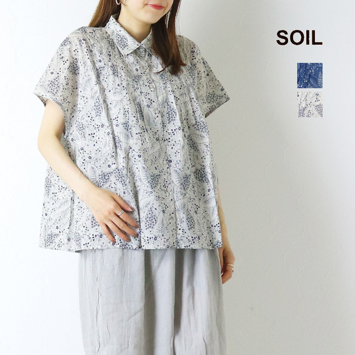 SOIL（ソイル） ボイルリーフ＆フラワープリントレギュラーカラー 