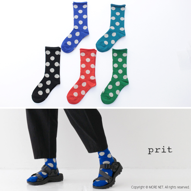 プリット prit ドットソックス P01563 日本製 靴下 水玉 クルー丈 プレゼント ギフト/メール便可 /返品・交換不可 | prit | 07