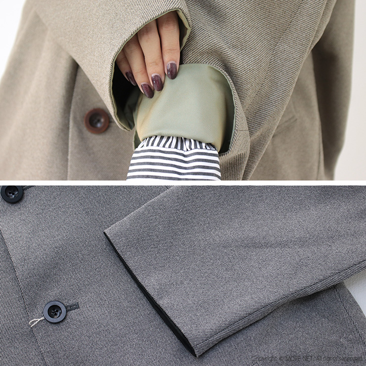 prit(プリット)ポリエステルツイル　リバーシブルノーカラー コート 楽天市場】Prit プリット リバーシブルノーカラーコクーンコート