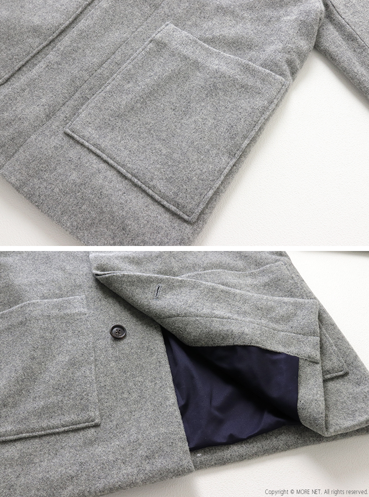 prit（プリット） ウールモッサネルーカラー比翼ショートコート P60605