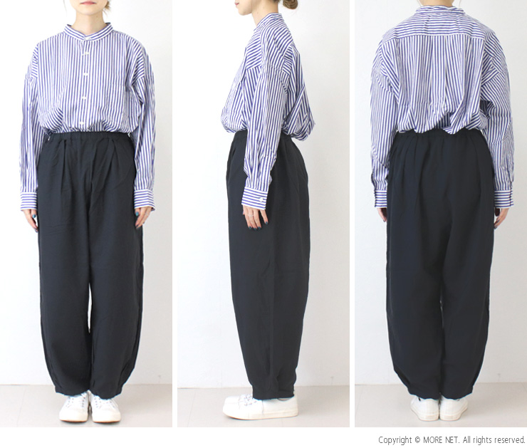 prit（プリット） prit 40/1ネルモールスキン裾タックバギーパンツ