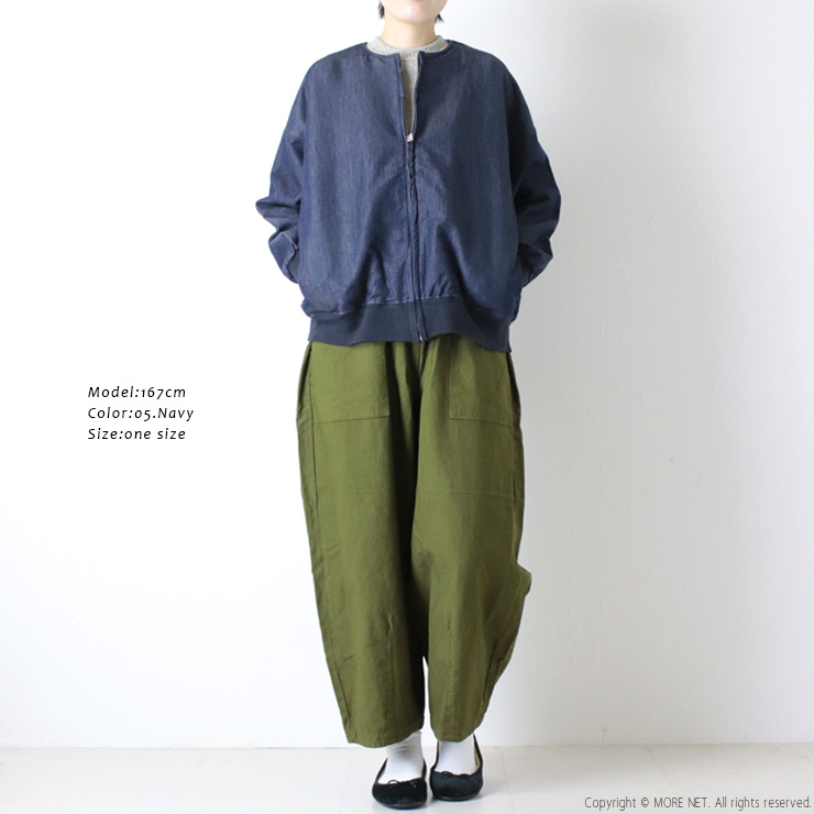 プリット prit ニットデニムZIPブルゾン P80602 アウター ジャケット 羽織 長袖 日本製 レディース prit（プリット） ニットデニムZIPブルゾン P80602 アウター