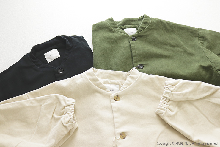 prit（プリット） 甘撚ドビースエード起毛 ネルーカラー裾ヒモショート