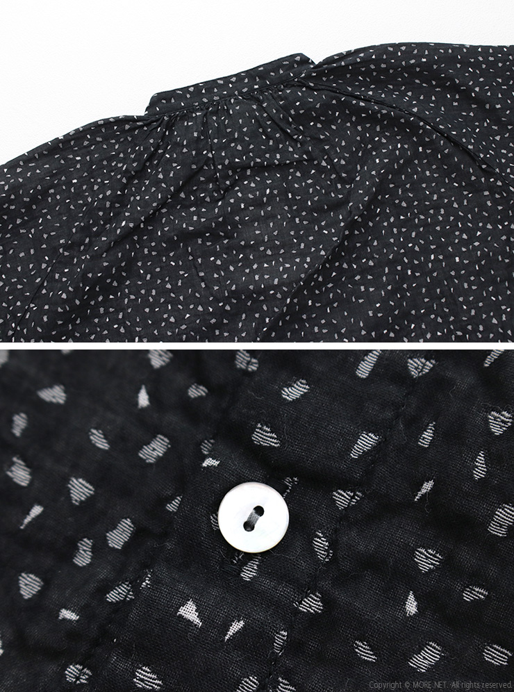 prit（プリット） ピースジャガード スタンドカラーギャザーブラウス