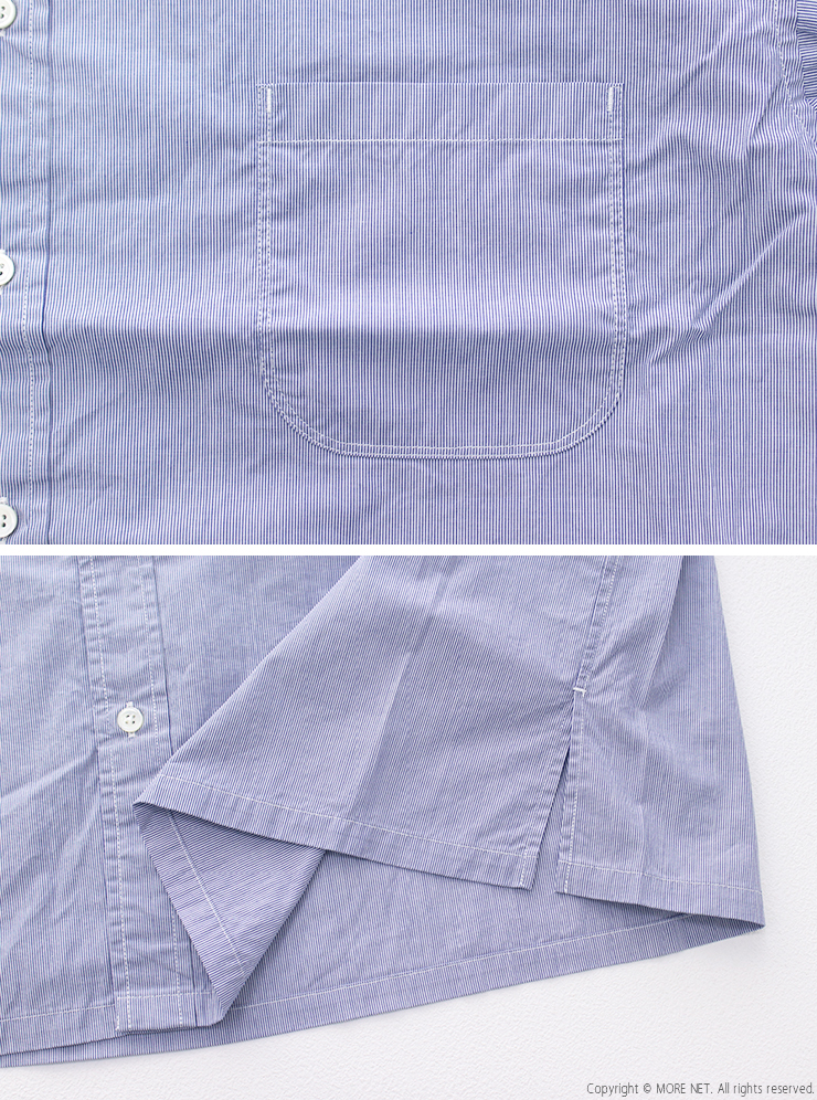 prit（プリット） ブロードストライプスタンドカラービッグシャツ