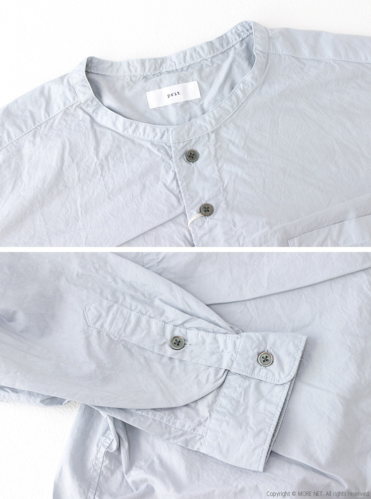 prit（プリット） prit 80/1タイプライターバンドカラーシャツ P80654