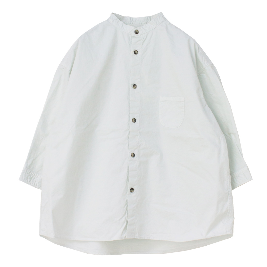 □プリット prit 40/1綾ダンプ7分袖スタンドカラーシャツ P81531 トップス 無地 日本製 レディース 2025春夏 | prit | 01