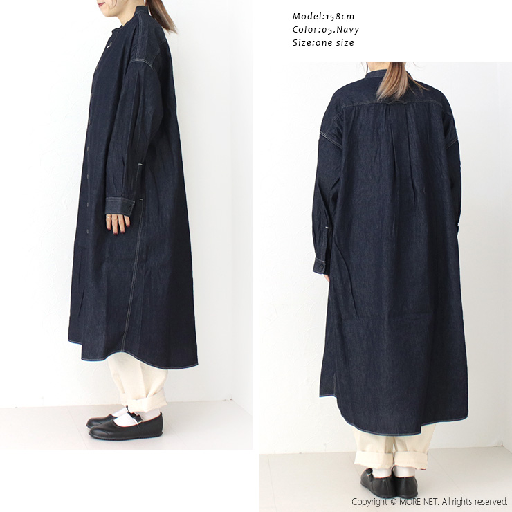 プリット prit 6ozデニムスタンドカラーワイドシャツワンピース P81533 トップス ロング丈 レディース 2025春夏 /返品・交換不可/SALE セール | prit | 04