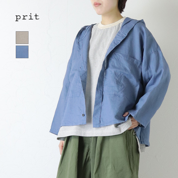 prit（プリット） ラミーバイオクロスフーディーシャツブルゾン P81618