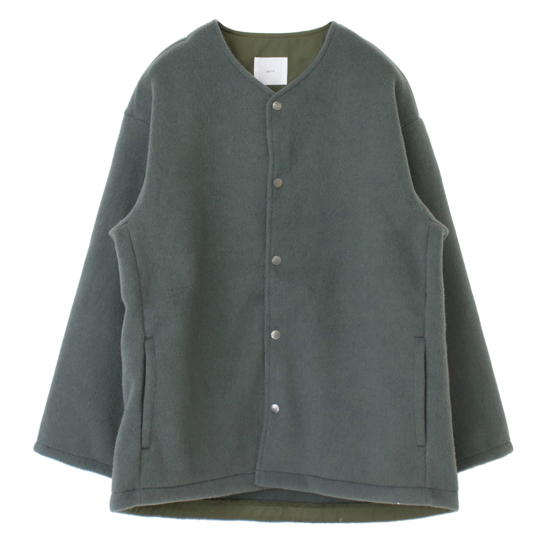 prit（プリット） ウール混ノーカラージャケット P90616 無地 アウター