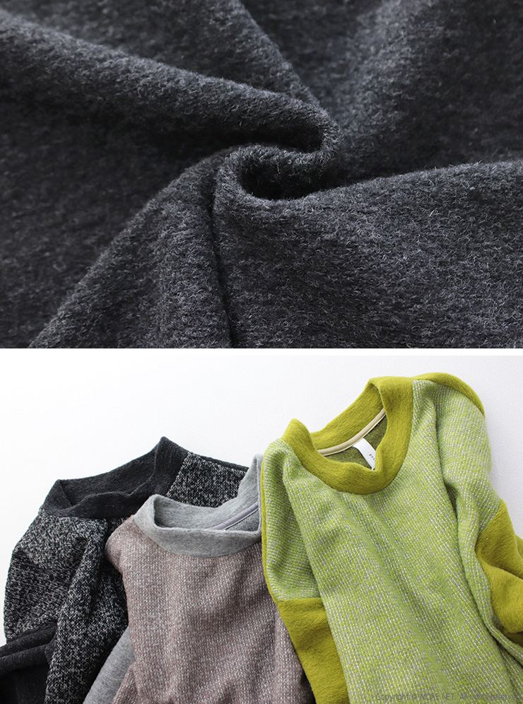 プリット prit エアブラシュニット×トライスピンループツイード 切替ニットライクプルオーバー P90618 配色 長袖 日本製 レディース 2025秋冬 | prit | 10