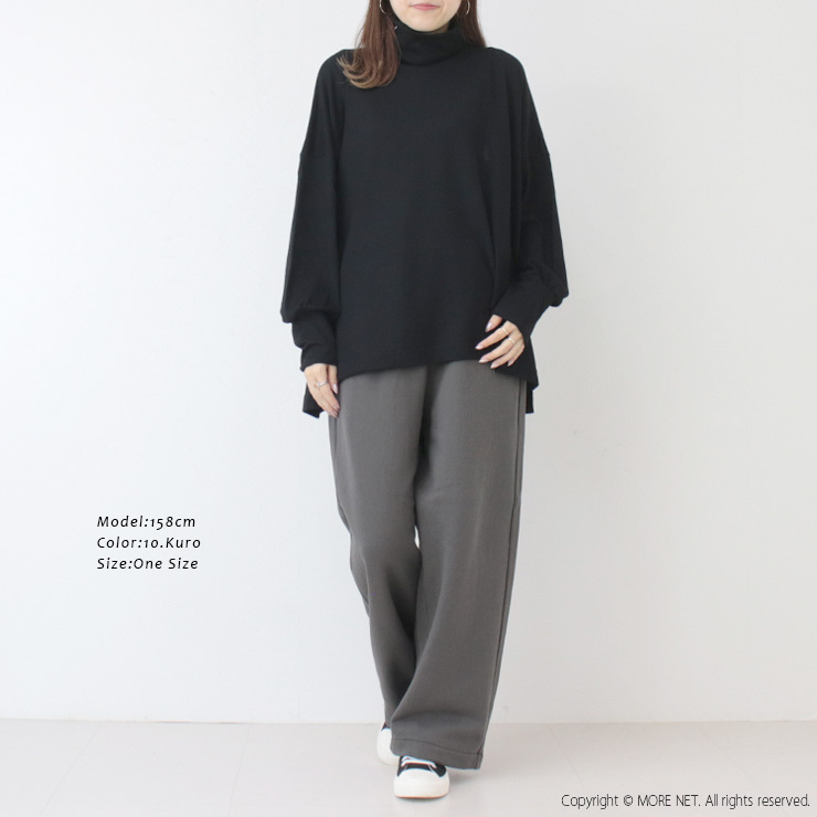 prit（プリット） ミルドウォッシャブル天竺 タートルネックビッグプル