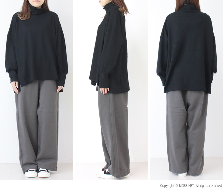 prit（プリット） ミルドウォッシャブル天竺 タートルネックビッグプル