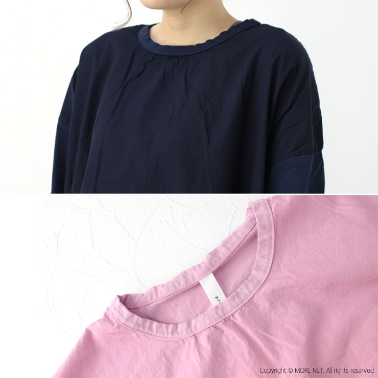 プリット prit 天竺×ブロード切替7分袖スリットワイドワンピース P91432 2024春夏 日本製 Tシャツ レディース｜more-net2｜12