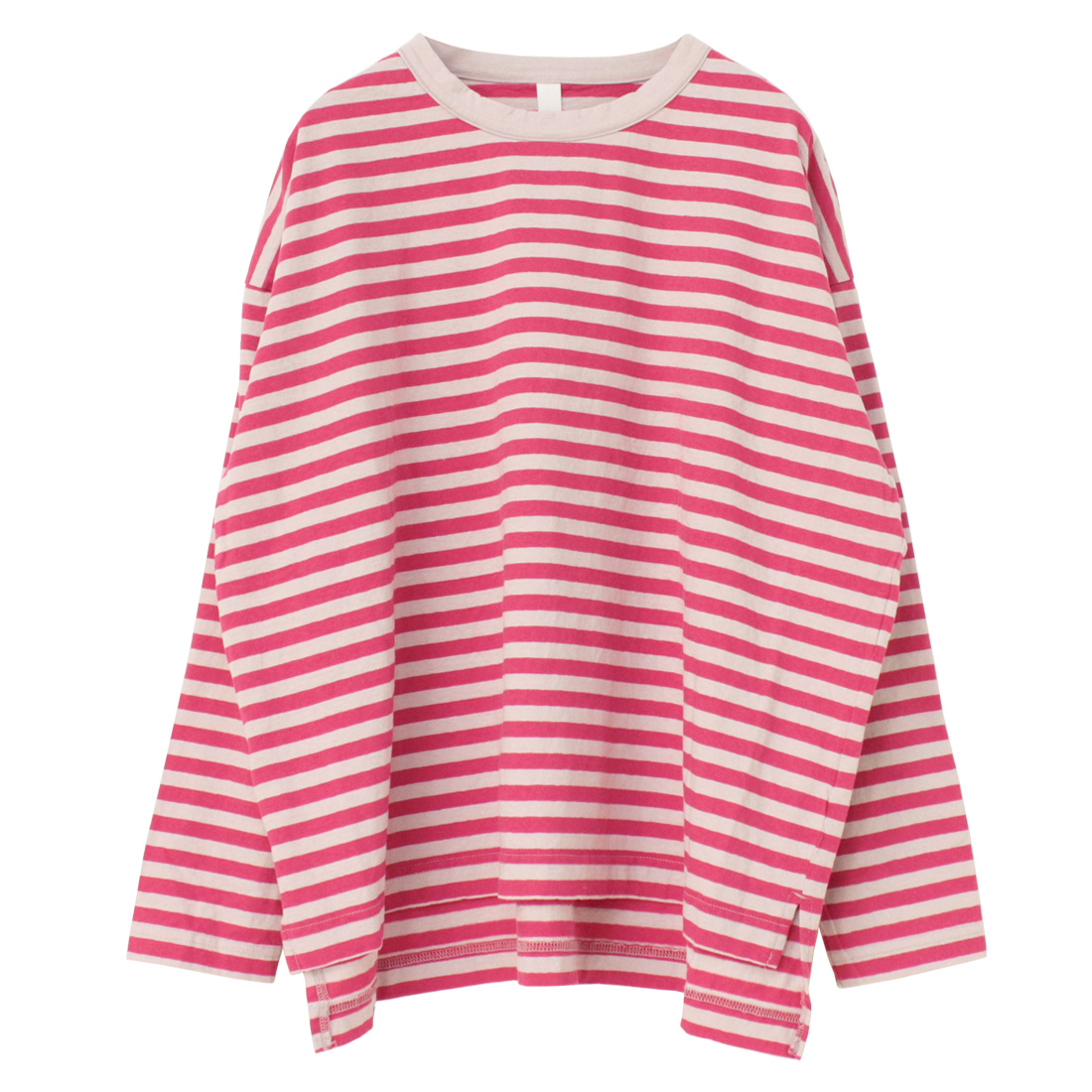 プリット prit リサイクル天竺カラーボーダー クルーネックワイドプルオーバー P91529 トップス Tシャツ 日本製 レディース 2025春夏 | prit | 01