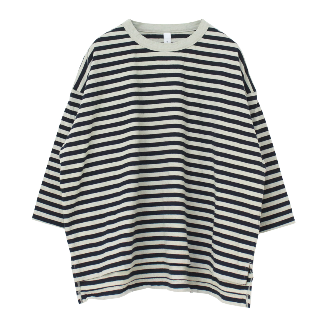 プリット prit 30/1リサイクルムラ糸天竺ボーダー7分袖ワイドTシャツ P91573 日本製 トップス カットソー レディース 2025春夏 | prit | 02