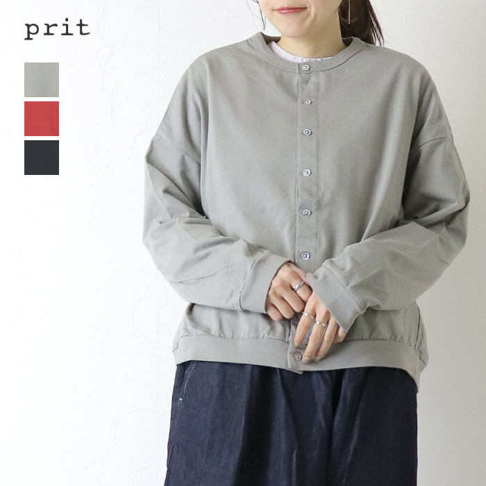 prit（プリット） prit 40/1プレーティング天竺クルーネック 