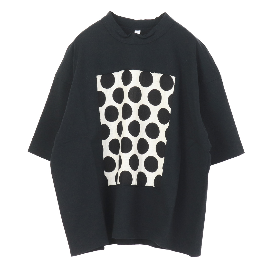 prit（プリット） 空紡天竺×ムラ糸プリント 5分袖フレームTシャツ