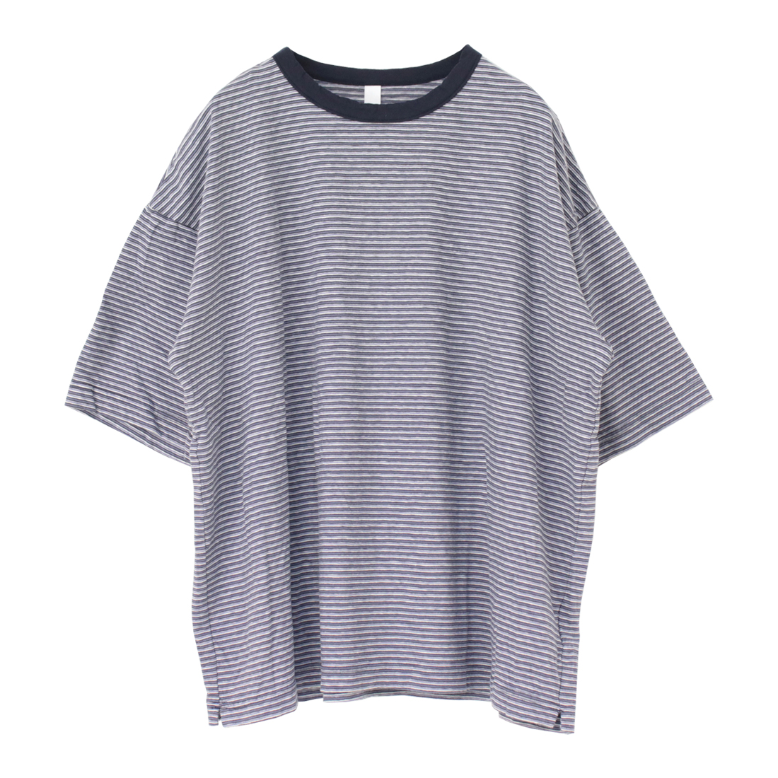 プリット prit 24/1マルチボーダー5分袖クルーネックワイドTシャツ P92540 日本製 半袖 カットソー トップス レディース 2025春夏 | prit | 01