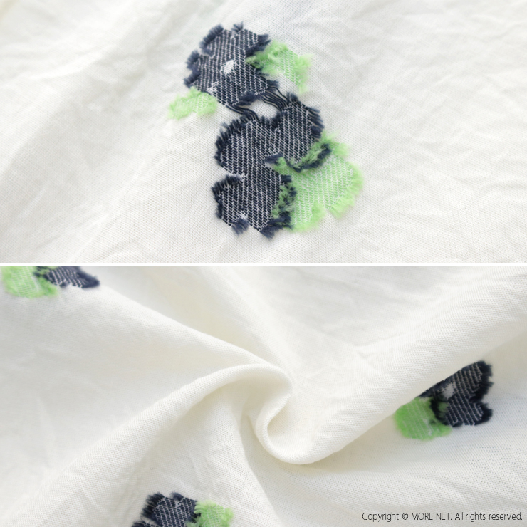 ヌーヴェル ドゥ パラディ Nouvelles du paradis パンジーカットジャガード6分袖ブラウス PB25107 日本製 花柄 刺繍 ワイド レディース 2025春夏 | Nouvelles du paradis | 08