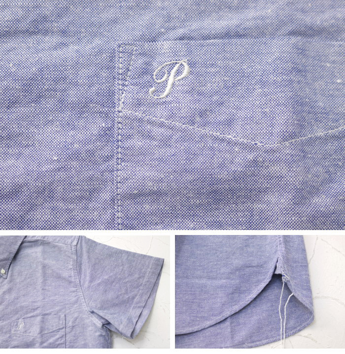 フェローズ PHERROW'S コットンリネン ボタンダウンシャツ PBDS1 メンズ 日本製 半袖 綿麻｜more-net2｜08