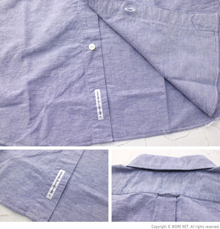 フェローズ PHERROW'S コットンリネン ボタンダウンシャツ PBDS1 メンズ 日本製 半袖 綿麻｜more-net2｜09
